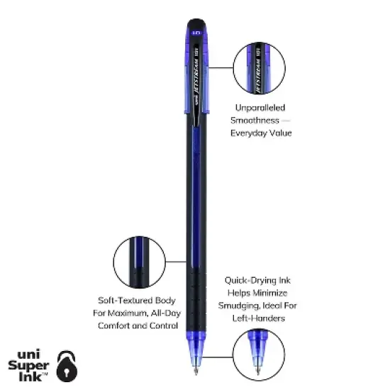 uni-ball JETSTREAM 101 Rollerball Pens Bold Point Blue Ink 892693 image {2}