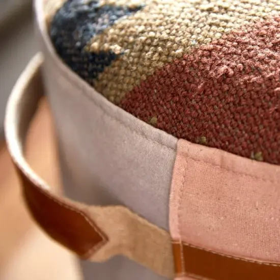 Cotton Pouf Featuring A Screenprinted Bicycle Illustration With Script - Olivia & May image {7}