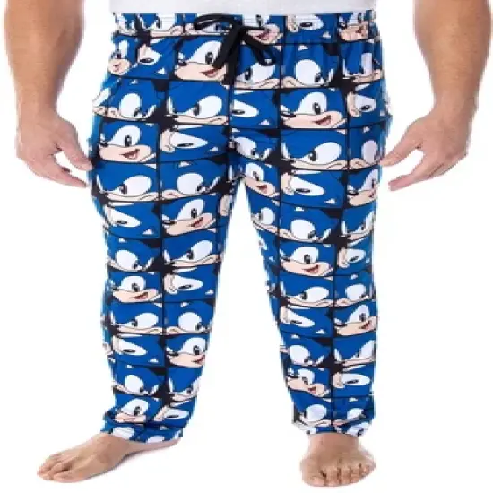 Sonic The Hedgehog Men's Allover Face Pattern Sleep Lounge Pajama Pants image {5}