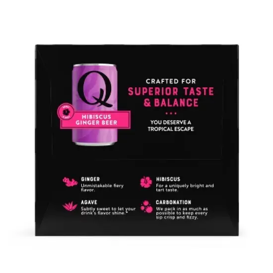 Q Mixers Hibiscus Ginger Beer - 4pk/222ml Cans image {2}