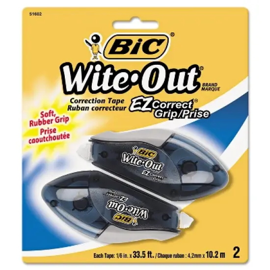 Bic Wite-Out EZ Correct Grip Correction Tape NonRefill 1/6" x 402" 2/Pk WOECGP21 image {6}