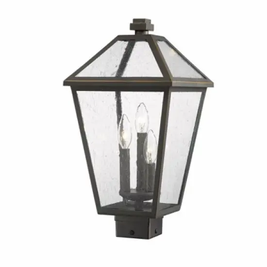 Talbot 3-Light Outdoor Post Mount Fixture - Classic Village Style, Dimmable, Wet Rated image {3}