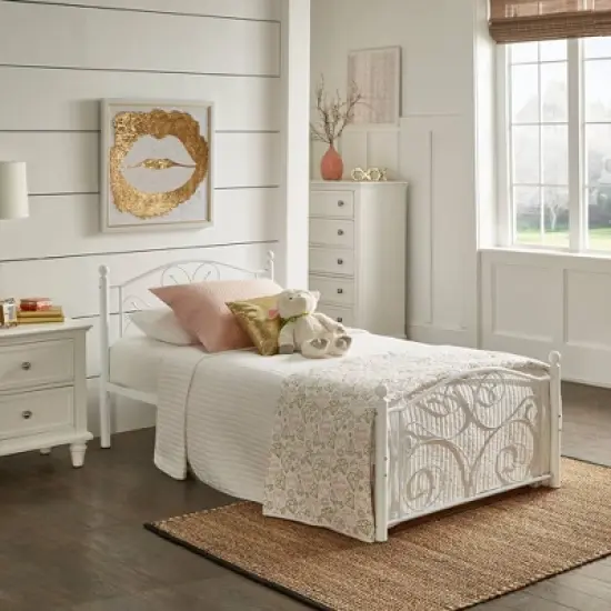 Twin Metal Platform Bed White - Inspire Q image {1}