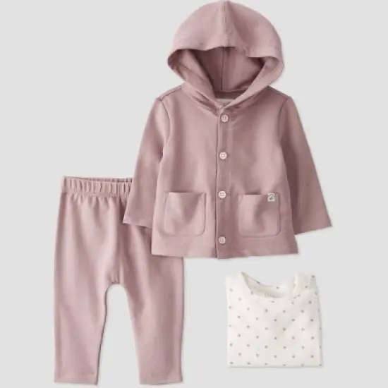 Little Planet by Carter&rsquo;s Baby 3pc Polka Dot Cardigan Set - Purple image {5}