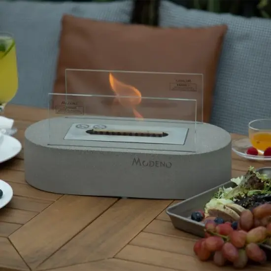 Luspa Tabletop Fire Pit Portable Ethanol Fireplace 13.8&rdquo; x 7.1&rdquo; x 6.7&rdquo; - Light Grey image {1}