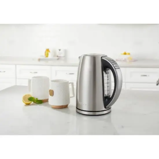 Cuisinart 1.7L Perfectemp Programmable Stainless Steel Electric Kettle Light Silver CPK-17P1: Adjustable Temp, Cordless, 360&deg; Base image {6}