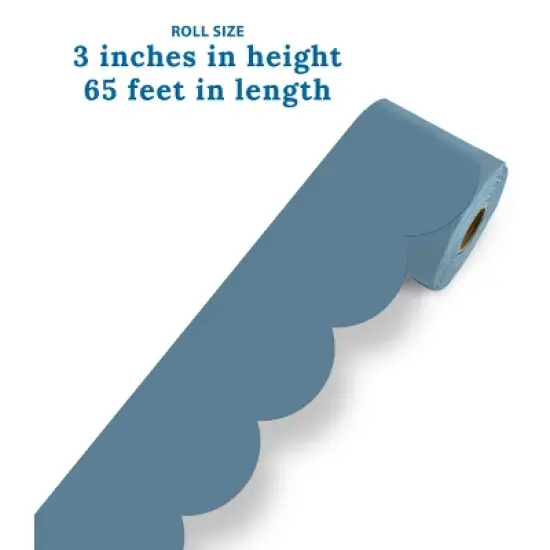 Carson Dellosa Education 65' Stone Blue Rolled Scalloped Bulletin Board Borders (1 roll) image {2}