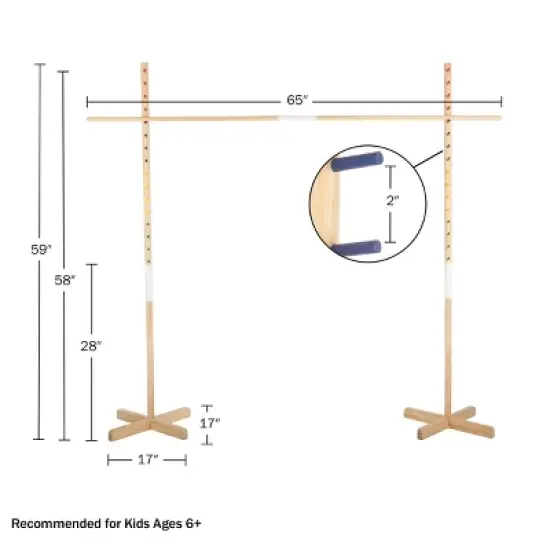 Hey Play Wooden Limbo Game for Kids and Adults image {2}