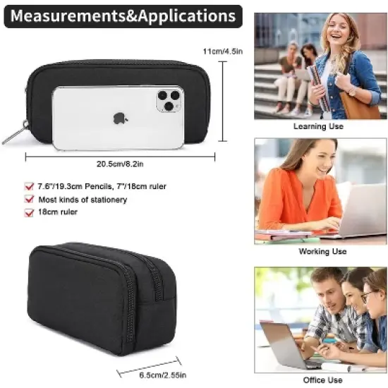 Pencil Case Large Capacity Pencil Pouch With 30 Count Pre-Sharpen pencils ,Aesthetic Pen Bag Office Stationery Organizer image {3}