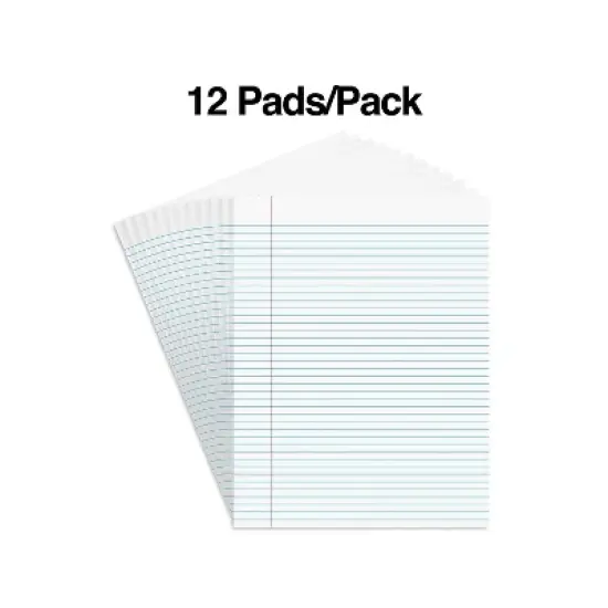 MyOfficeInnovations Notepads 8.5" x 11" Narrow White 50 Sh./Pad 12 Pads/PK (18597STP) 246793 image {1}