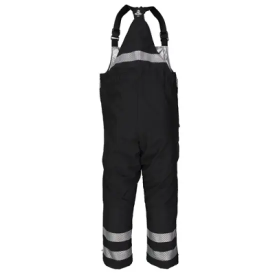 RefrigiWear Mens Insulated Softshell Enhanced Visibility Reflective Bib Overalls image {1}