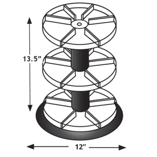Azar Displays Three Tier Revolving Display 13.5"H x 11"Dia. - 18 Sections image {2}