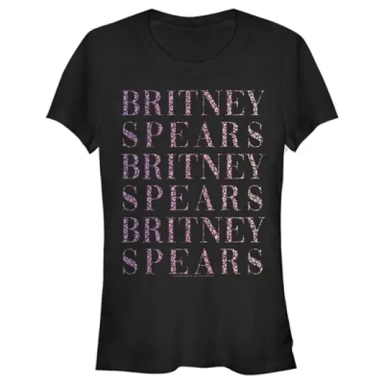Junior's Britney Spears Cheetah Repeating Name T-Shirt image {3}