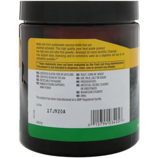 Country Life Activated Coconut Charcoal Powder, 500 mg, 5 oz (141.7 g) image {2}