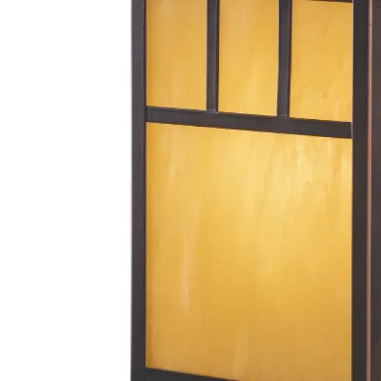 VAXCEL Mission 1L Bronze Outdoor Rectangle Post Light Honey Glass image {3}