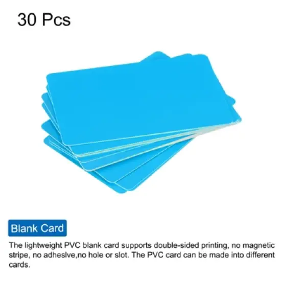 Unique Bargains Blank PVC Smooth Waterproof Bendable Printer Badges ID Card 30 Pcs image {2}