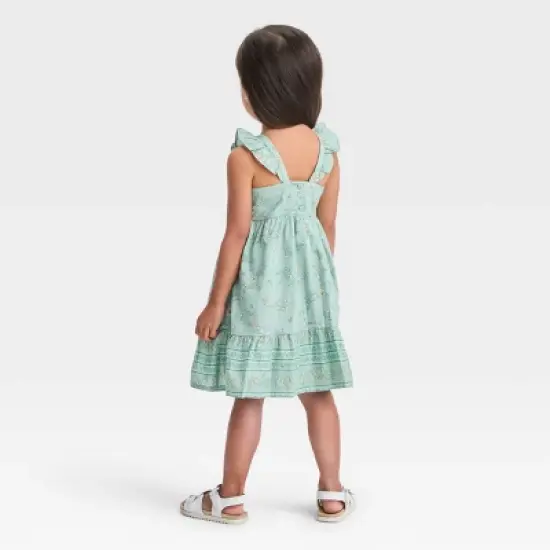 OshKosh B'gosh Toddler Girls' Floral Sleeveless Dress - Sage Green image {1}
