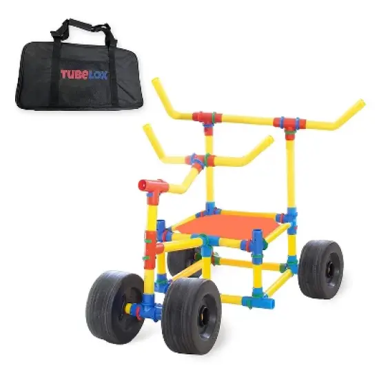 Tubelox Deluxe Indoor or Outdoor Creative Building and Construction Active Play Toy Set with 220 Pieces and Storage Bag for Kids 3+ image {5}
