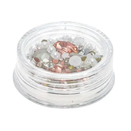 Unique Bargains Women's Fashion Rhinestone Nail Supplies White Colorful 1 Set image {4}