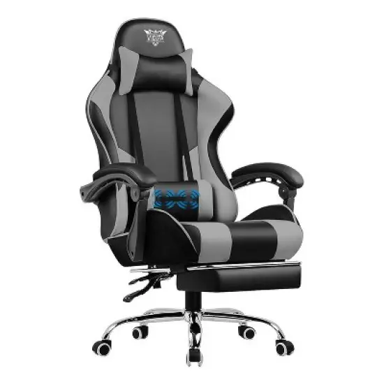 Ergonomic Gaming Chair with Footrest & Lumbar Pillow - PU Leather Comfort image {2}