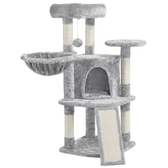 Yaheetech 42" Plush Cat Tree Condo for Small Medium Cats image {9}