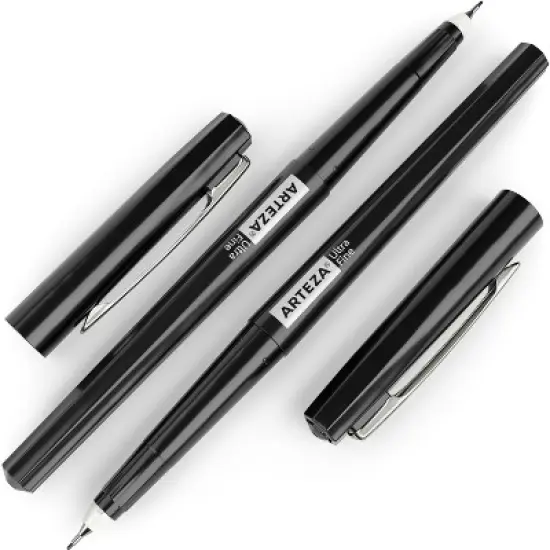 Arteza Set of Permanent Markers, Black, Ultra Fine - 40 Pack image {2}