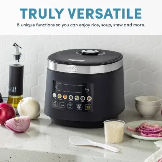 Aroma 20 Cup Digital Rice Cooker Black: Stainless Steel, Small Tray, Steamer for Food, Rice Maker, Removable Lid image {8}