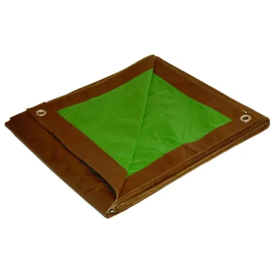 Foremost Dry Top 5 ft. W X 7 ft. L Medium Duty Polyethylene Reversible Tarp Brown/Green image {1}