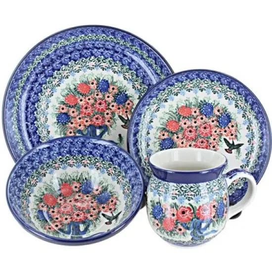 Blue Rose Polish Pottery Ceramika Artystyczna Dinnerware (16 PC) image {29}