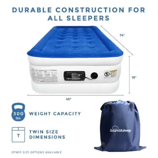 SoundAsleep Dream Series Air Mattress with ComfortCoil Technology & Internal High Capacity Pump image {13}