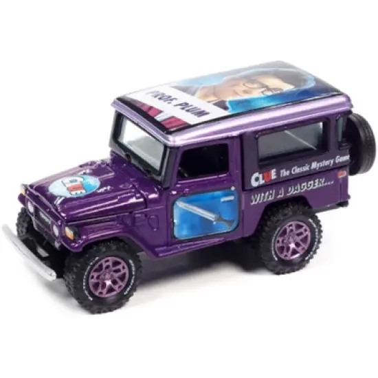1980 Toyota Land Cruiser Purple Met. "Modern Clue Professor Plum" w/Collector's Token 1/64 Diecast Model Car by Johnny Lightning image {1}