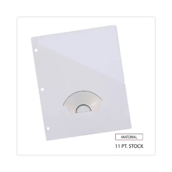 Universal Slash-Cut Pockets for Three-Ring Binders Jacket Letter 11 Pt. White 10/Pack 61687 image {4}