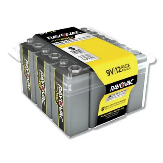 Rayovac Ultra Pro Alkaline 9V Batteries, 12/Pack image {1}