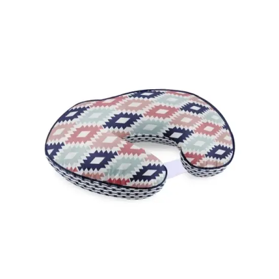 Bacati - 3 pc Emma Aztec Print Coral Mint Navy Hugster Feeding & Infant Support Nursing Pillow image {5}