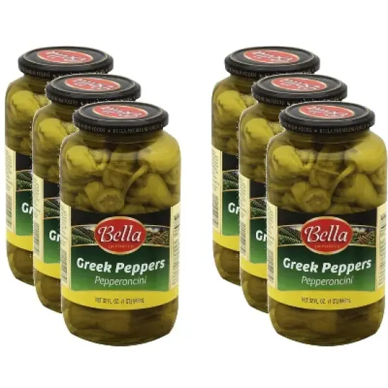 Bella Pepperoncini Greek Peppers - Case of 6 - 32 fl oz image {2}