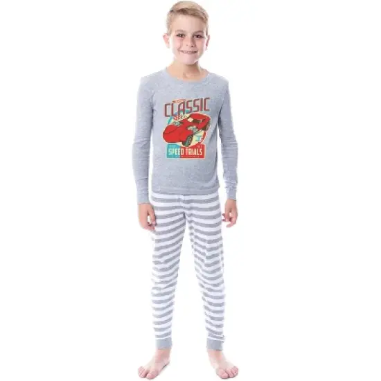 Hot Wheels Boys' Classic Speed Trials Car Child 2 Piece Sleep Pajama Set Grey image {4}