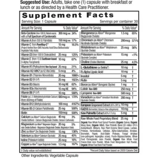 Emerald Labs Men's 45+ 1-Daily Multi - Gluten-Free - 30 Vegetable Capsules image {1}