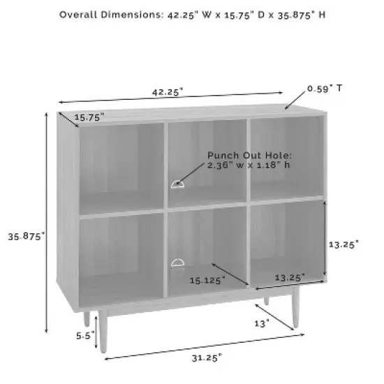 35.88" Liam 6 Cube Bookcase - Crosley image {9}