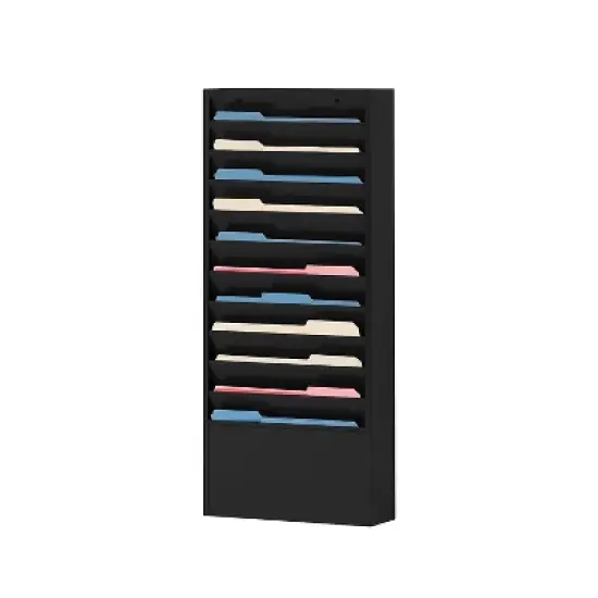 Durham Wide-Pocket Vertical Literature Racks 10 Pocket Black 406-08 image {1}