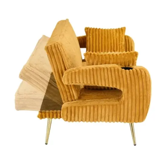 The straight-row white Polyester sofa with throw pillows, featuring a minimalist style, is suitable for the living room and study image {7}