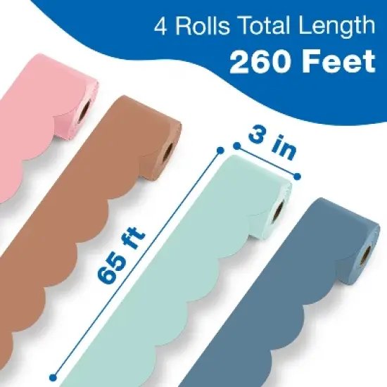 Carson Dellosa Education 65' Modern Boho 4 Pack Rolled Bulletin Board Border Set (4 rolled borders) image {1}