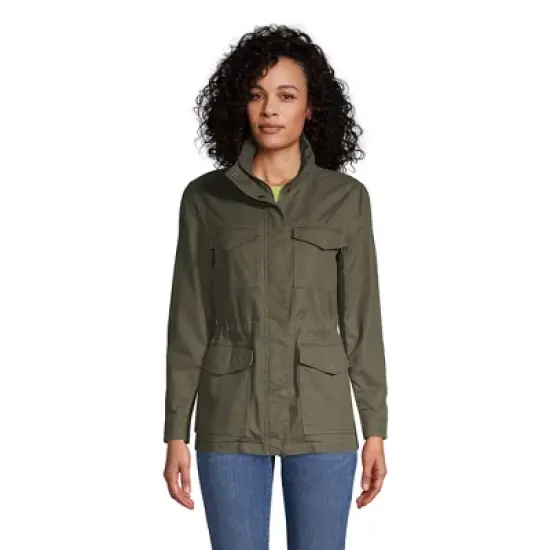 Lands' End Women's Cotton Hooded Jacket with Cargo Pockets image {4}