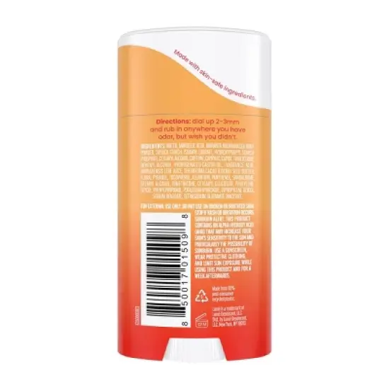 Lume Invisible Cream Deodorant Stick - Citrus & Tangerine Scent - 2.2oz image {2}