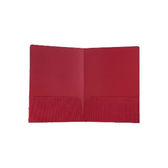 JAM Paper Corrugated Two-Pocket Fluted Folders Red 87500D image {1}