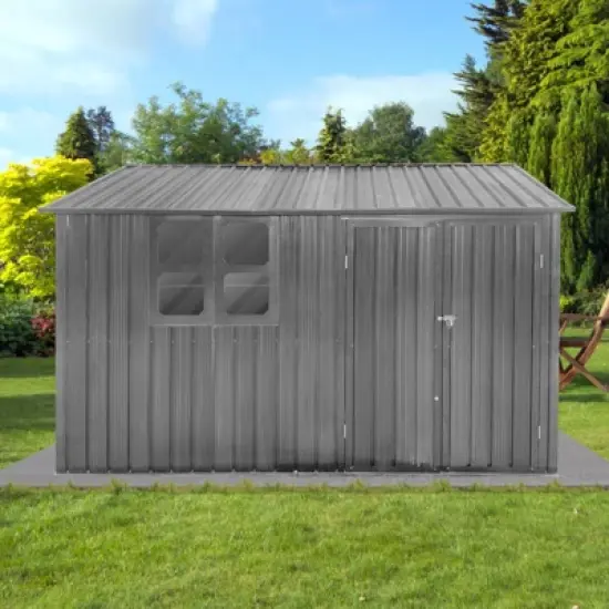CAVINAS 10ftx8ft Outdoor Garden Shed Large Metal Storage Sheds with Hinged Door and Window for Backyard image {5}