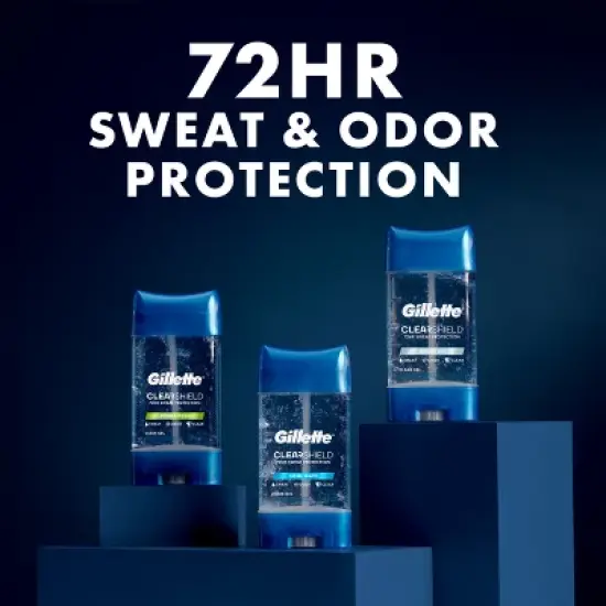 Gillette 72 Hours Sweat Protection Clear Gel Antiperspirant & Deodorant for Men Power Rush - 2pk/3.8oz image {6}
