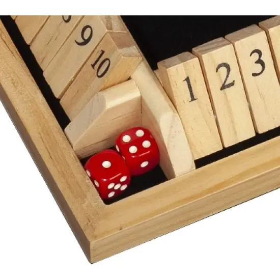 WE Games 4 Player Shut The Box Dice Board Game - Wood - Travel Size, for Family and Adult Game Night Play in Classroom, Home or Bar image {2}