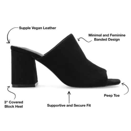 Journee Collection Womens Adelaide Peep Toe Slip On Block Heel Sandals image {7}