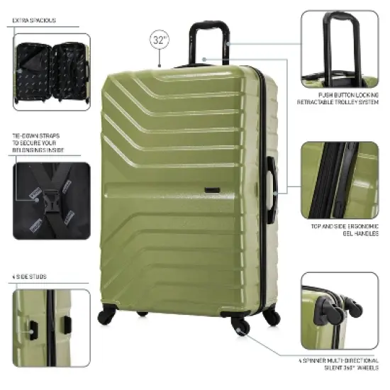 InUSA Aurum Lightweight Hardside Extra Large Spinner Luggage - Green image {2}