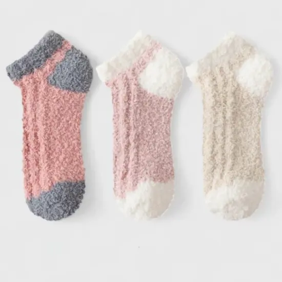 Anna-Kaci Women's 3-Pair Ultra-Soft Fuzzy Ankle Socks with Cozy Textured Design US 5&ndash;10 image {8}